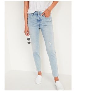High-Waisted O.G. Straight Button-Fly Cut-Off Jeans for Women